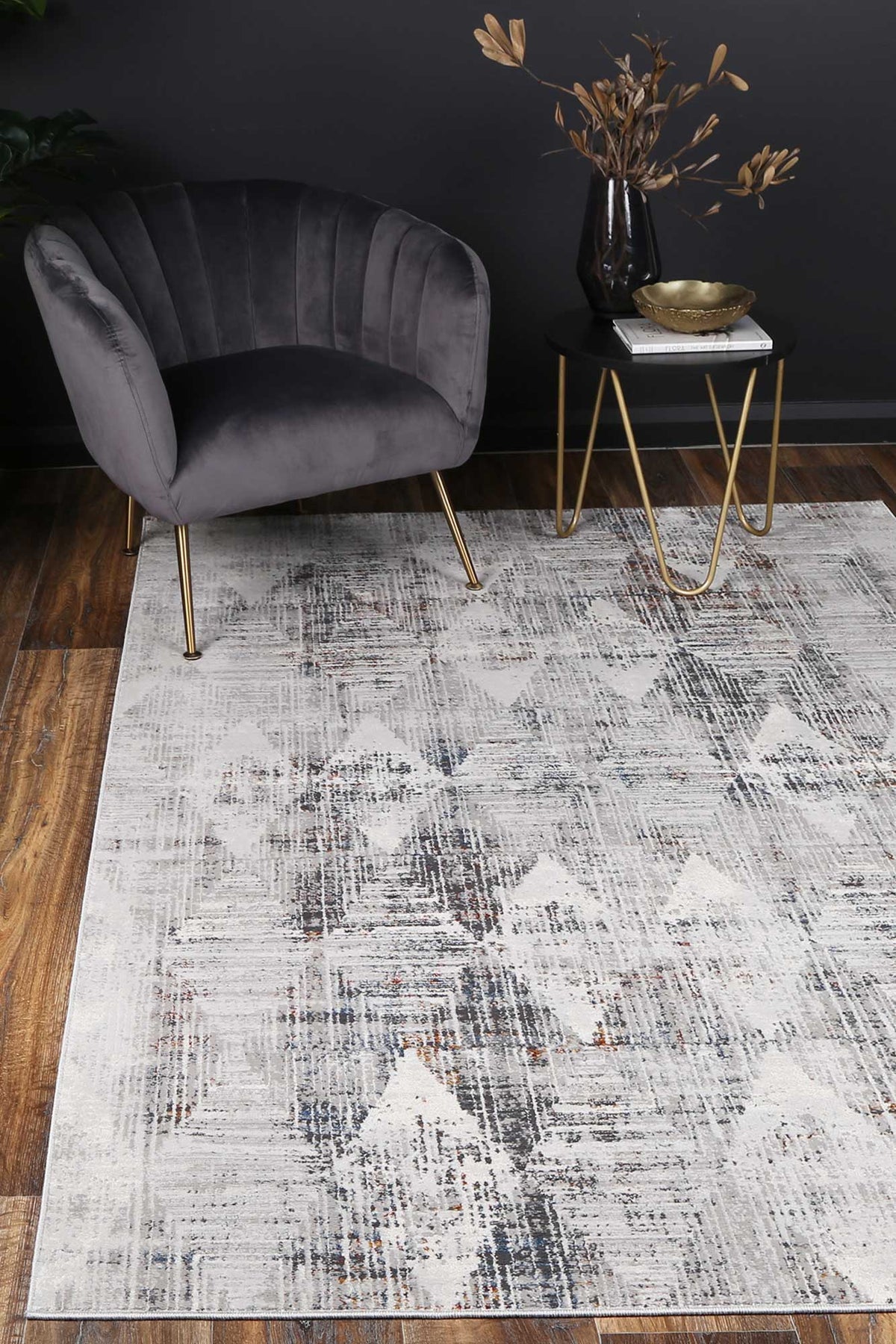 Porto Harlequinn Grey &amp; Multi Geometric Rug