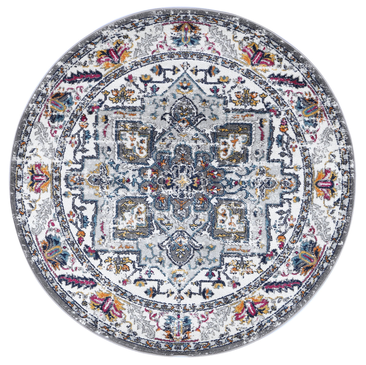 Provence Toulouse Multi Traditional Round Rug