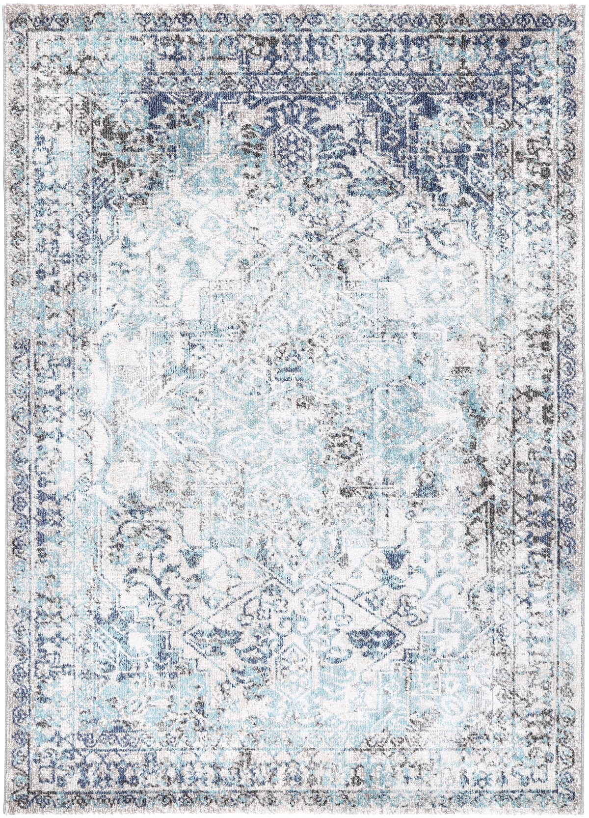 Salsa Adrianita Ivory &amp; Blue Transitional Rug