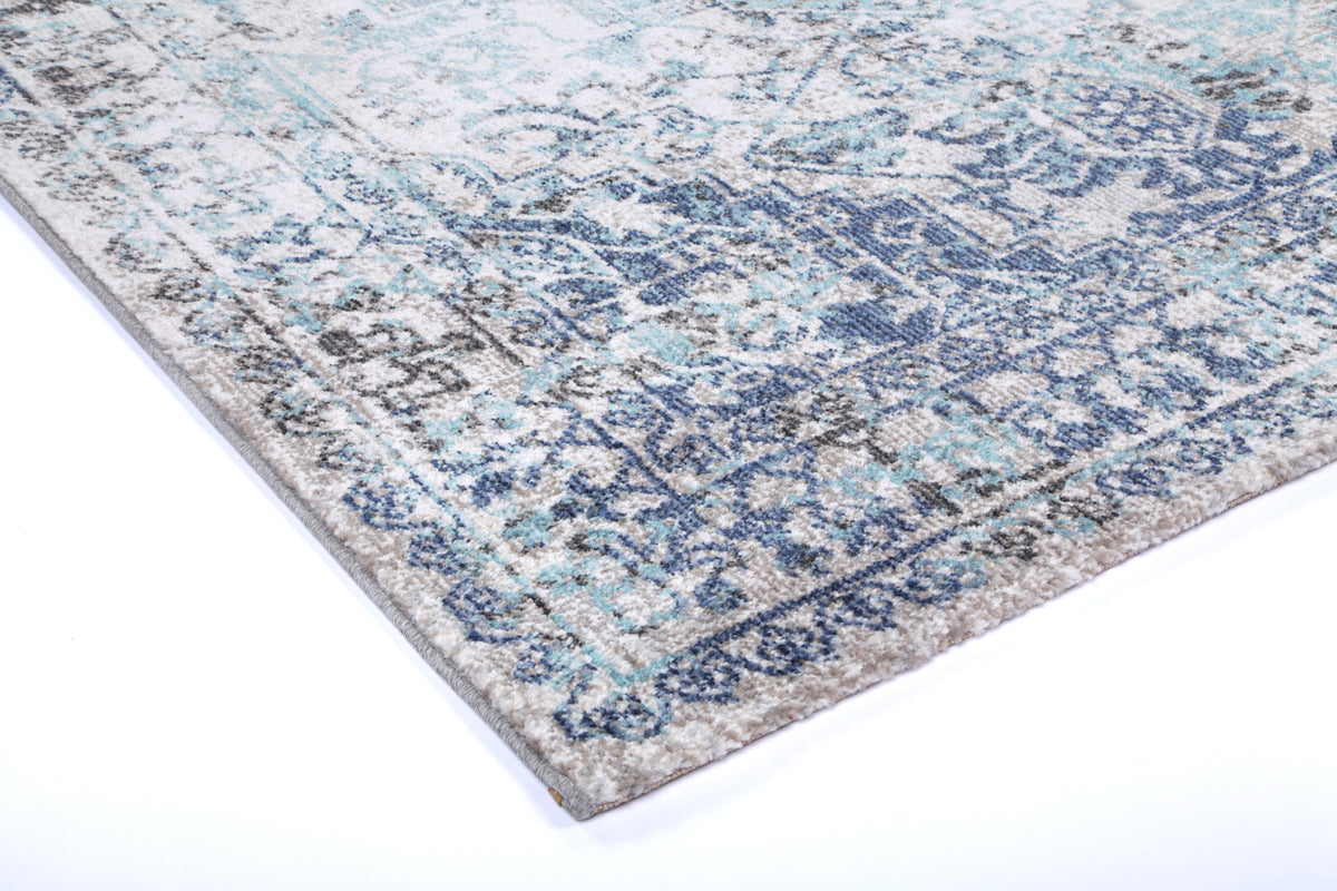 Salsa Adrianita Ivory &amp; Blue Transitional Rug