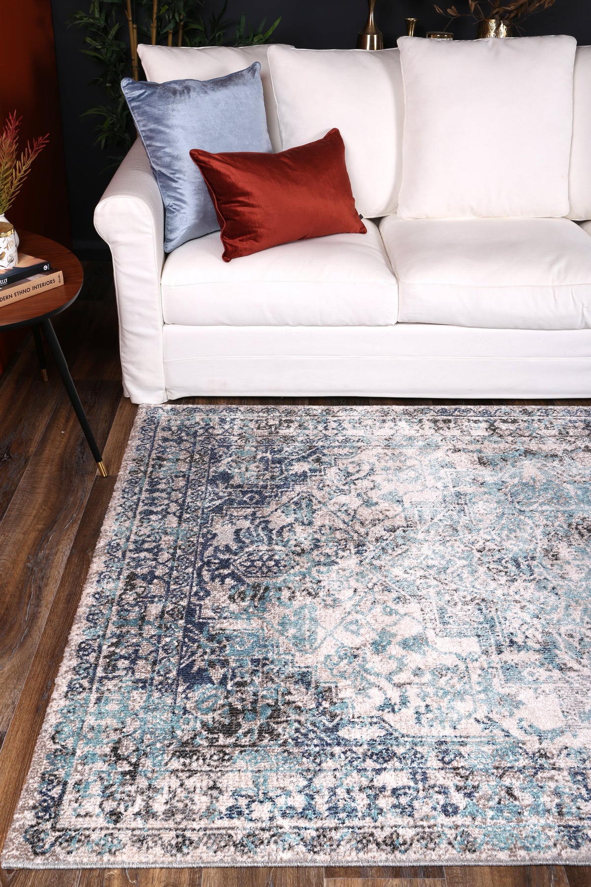 Salsa Adrianita Ivory &amp; Blue Transitional Rug