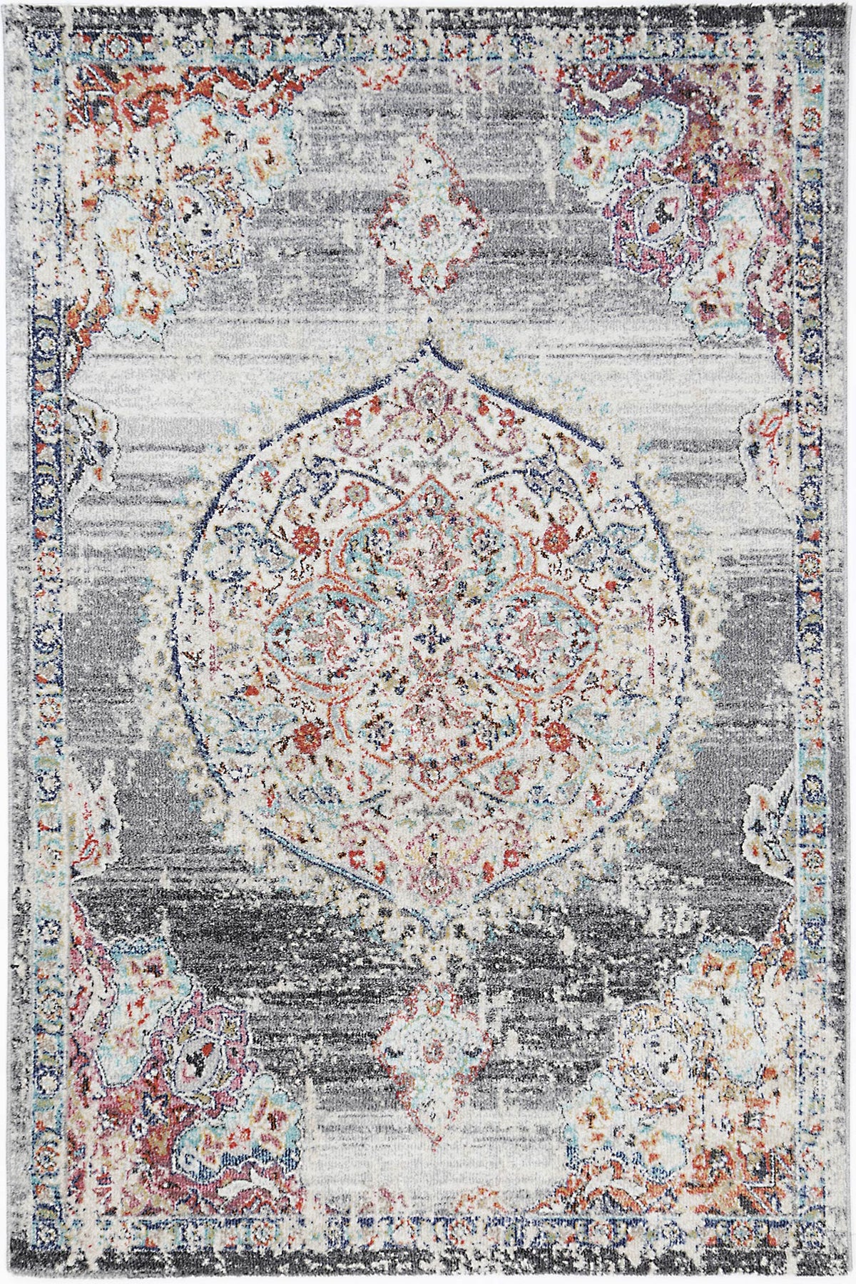 Salsa Hollow Medalion Transitional Grey Rug