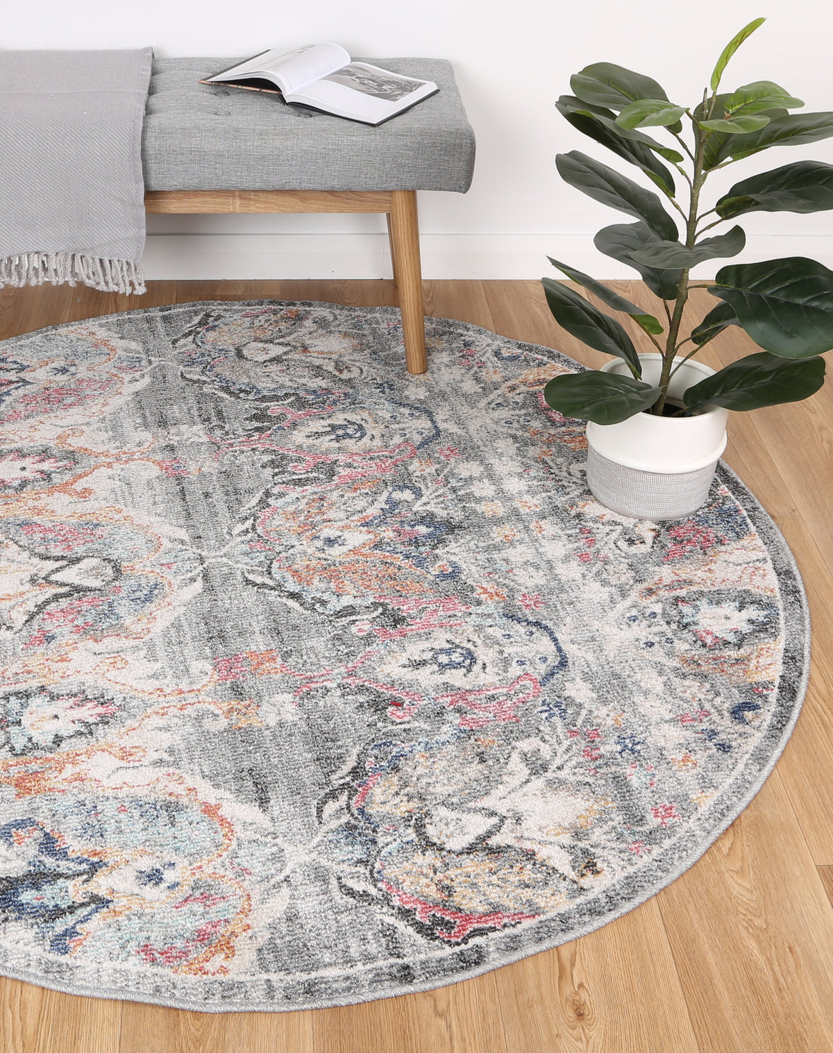 Salsa Lyndurst Transitional Muted Multi Round Rug