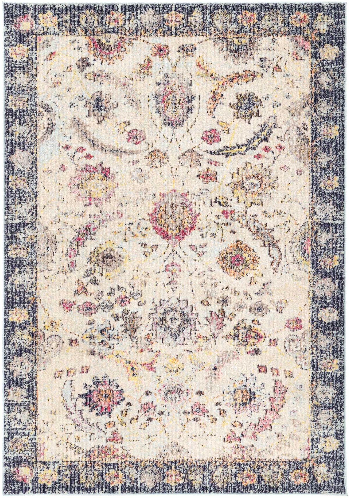 Tulin Royal Cream &amp; Navy Transitional Rug