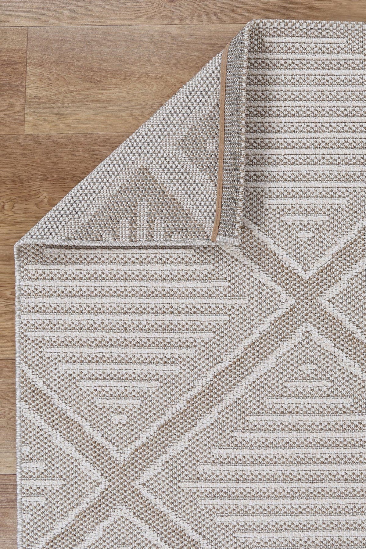 Vanuatu Kenilorea Beige Geometric Flatweave Rug