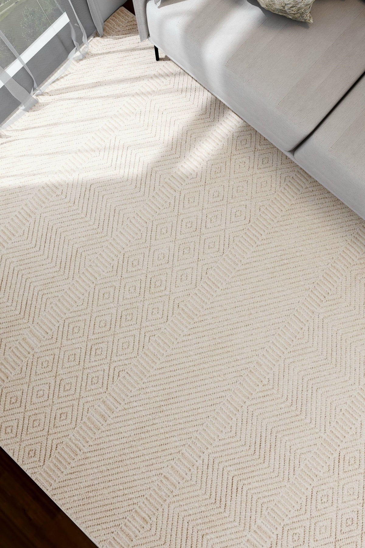 NOVA Cream Beige and Natural Flatweave Rug